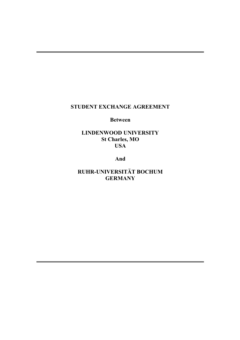 Student Exchange Agreement