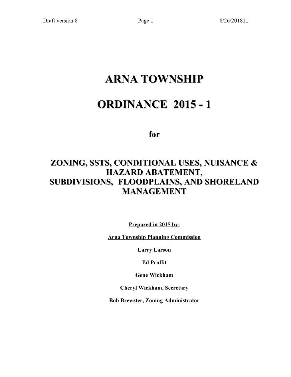 Zoning, Ssts, Conditional Uses, Nuisance & Hazard Abatement