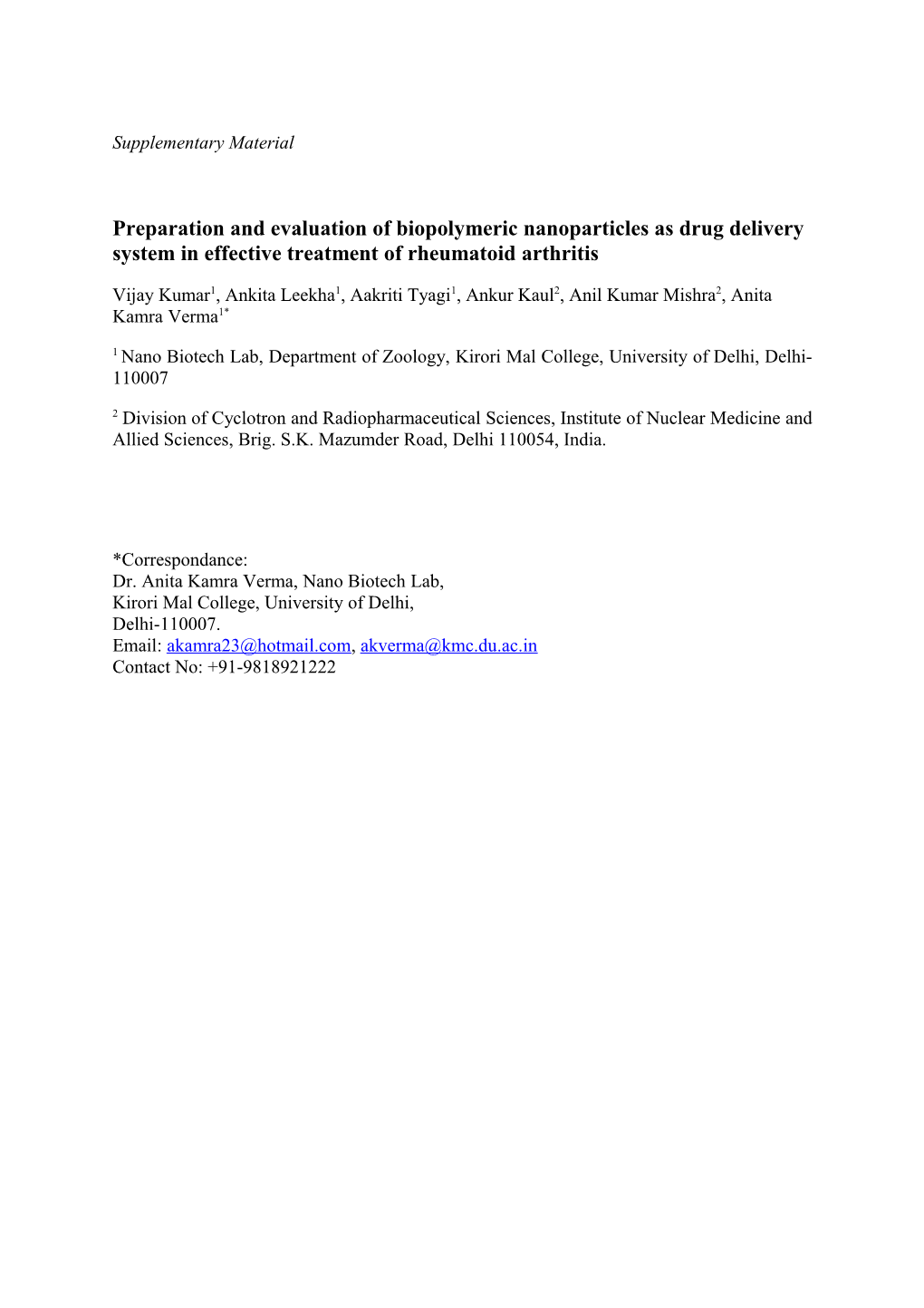 Preparation and Evaluation of Biopolymeric Nanoparticles As Drug Delivery System in Effective