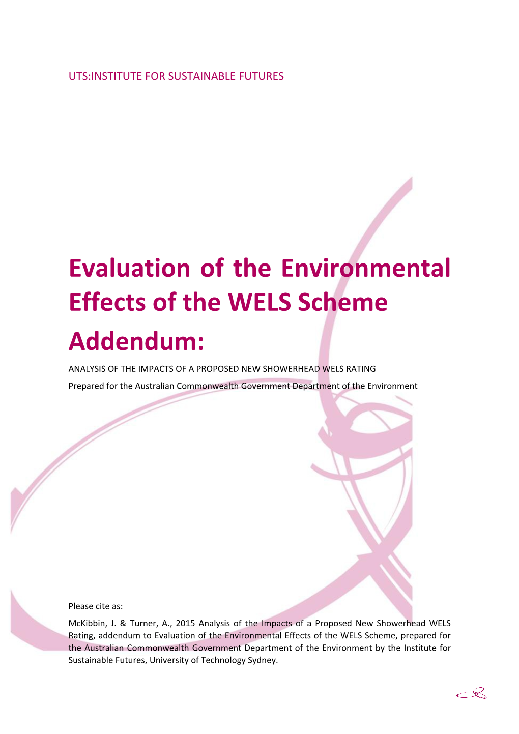 Evaluation of the Environmental Effects of the WELS Scheme Addendum