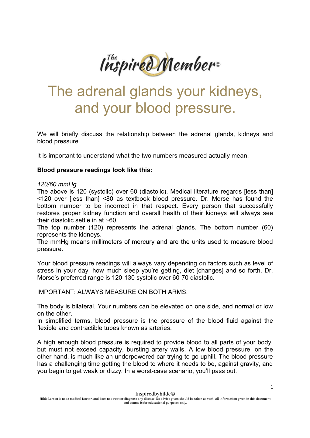 The Adrenal Glands Your Kidneys, and Your Blood Pressure