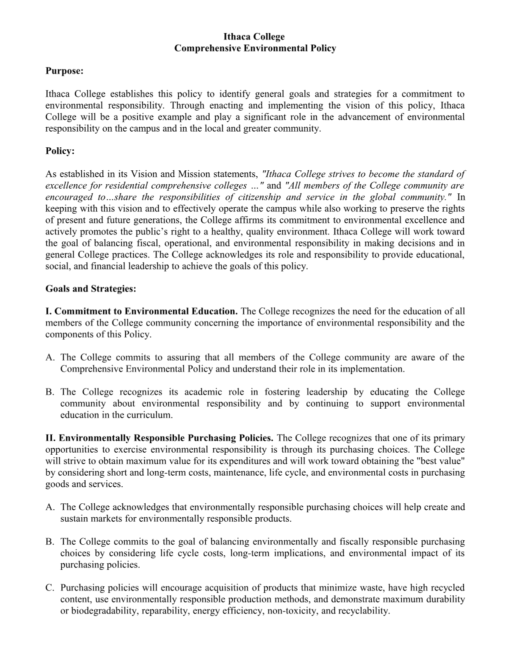 Comprehensive Environmental Policy -2