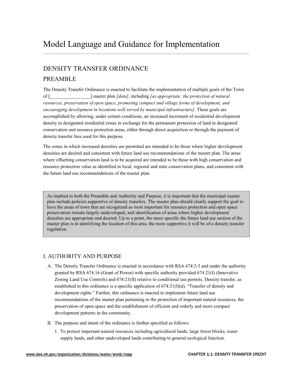 Model Language and Guidance for Implementation s1