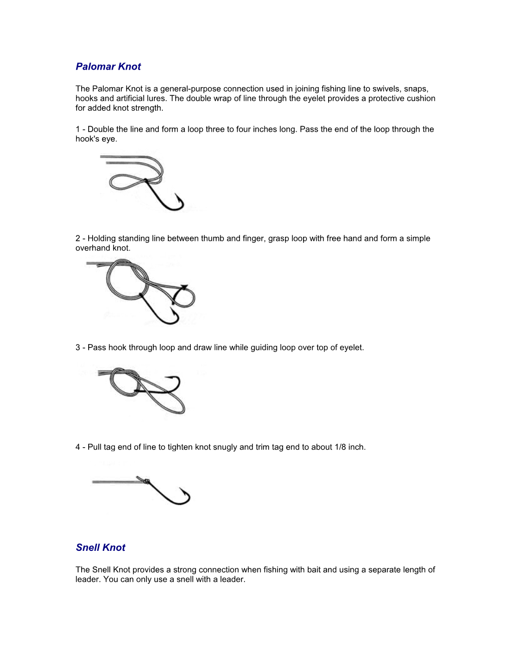 The Palomar Knot Is a General-Purpose Connection Used in Joining Fishing Line to Swivels