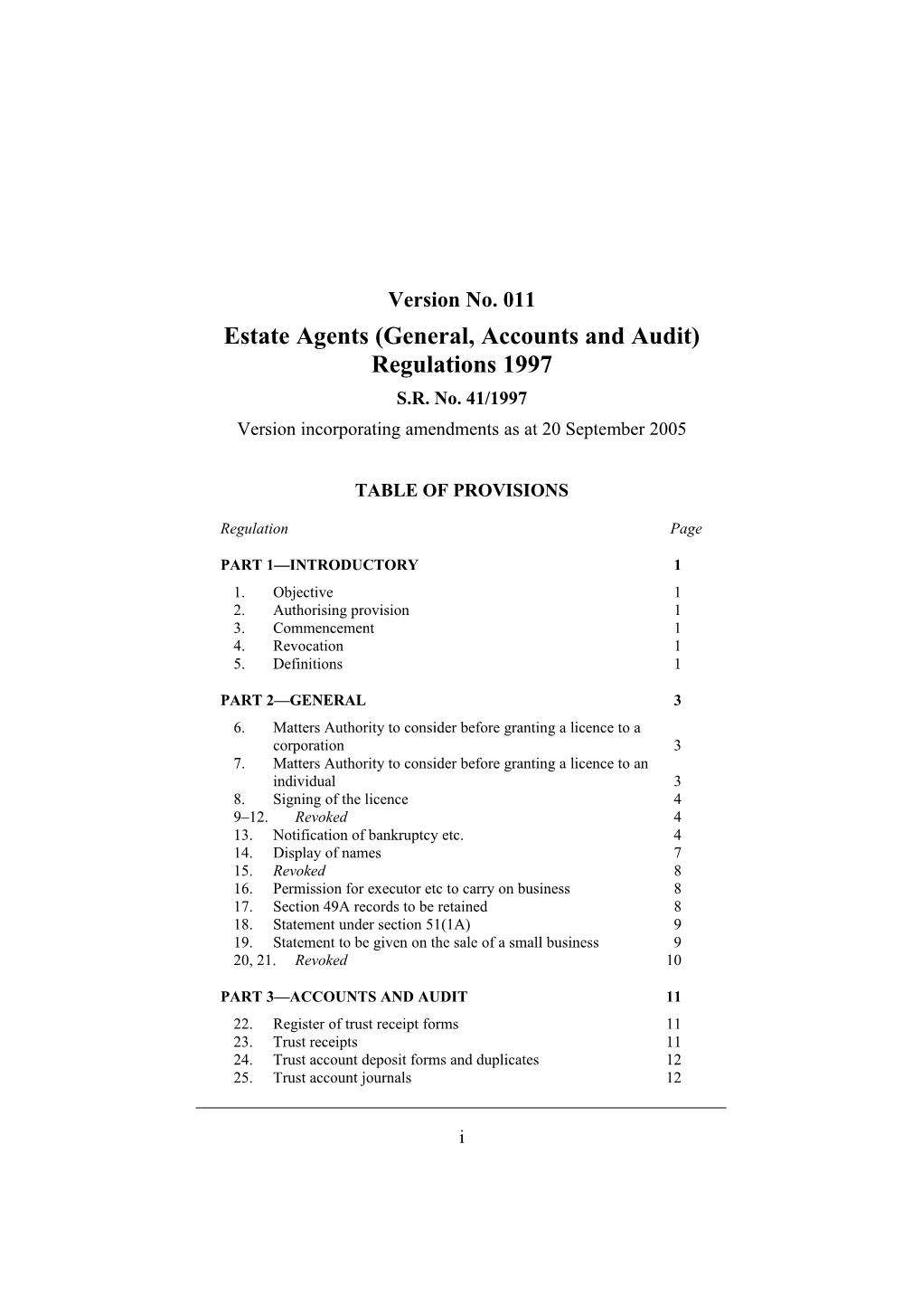 Estate Agents (General, Accounts and Audit) Regulations 1997