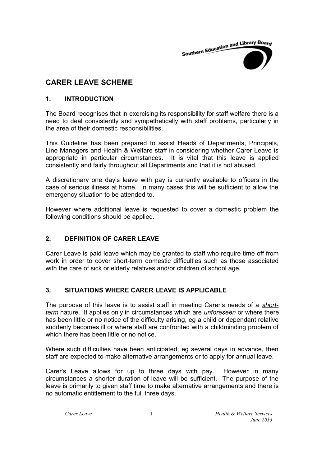 Carer Leave Scheme