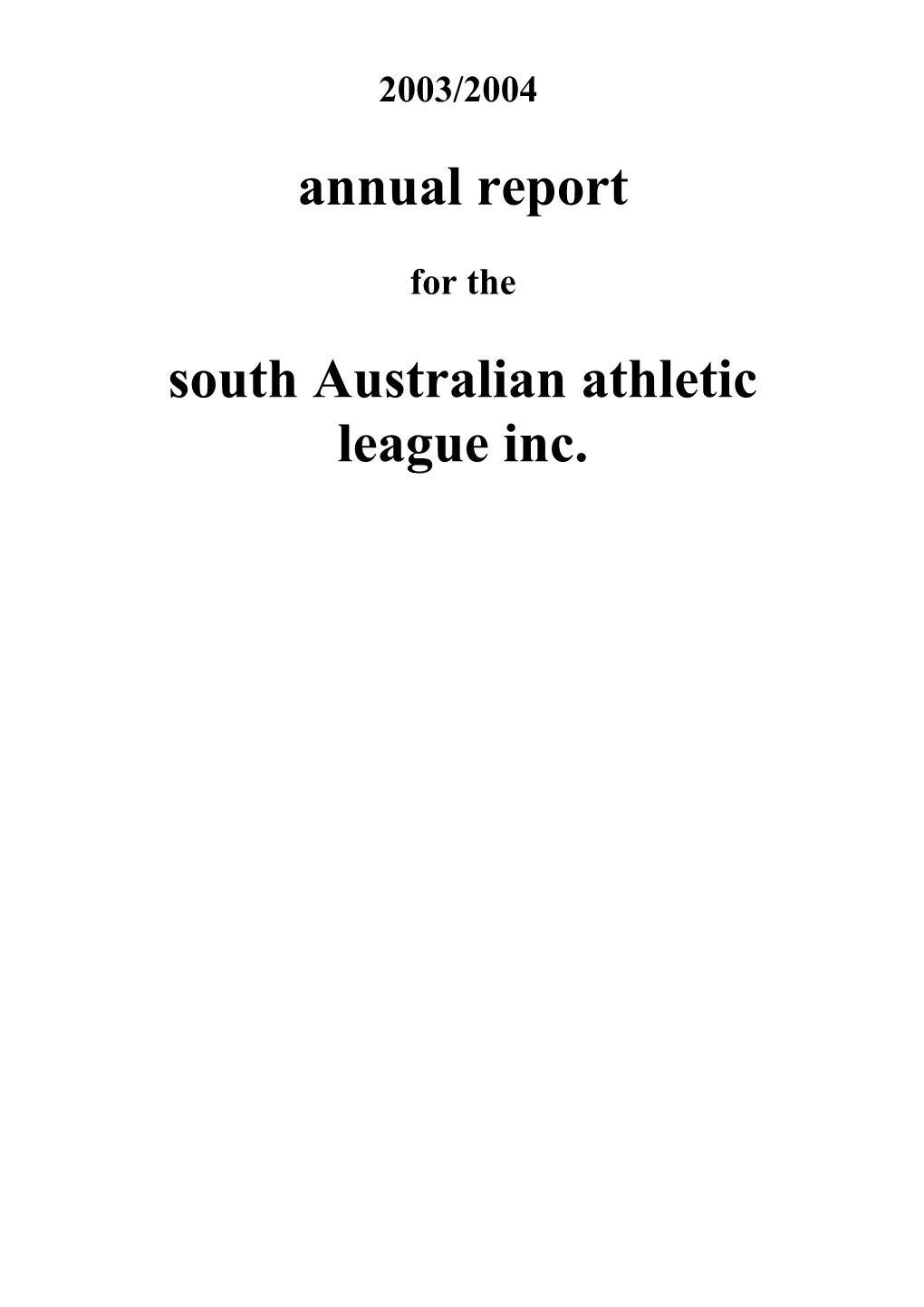 South Australian Athletic League Inc