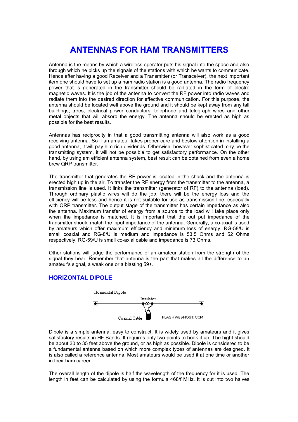 Antennas for Ham Transmitters