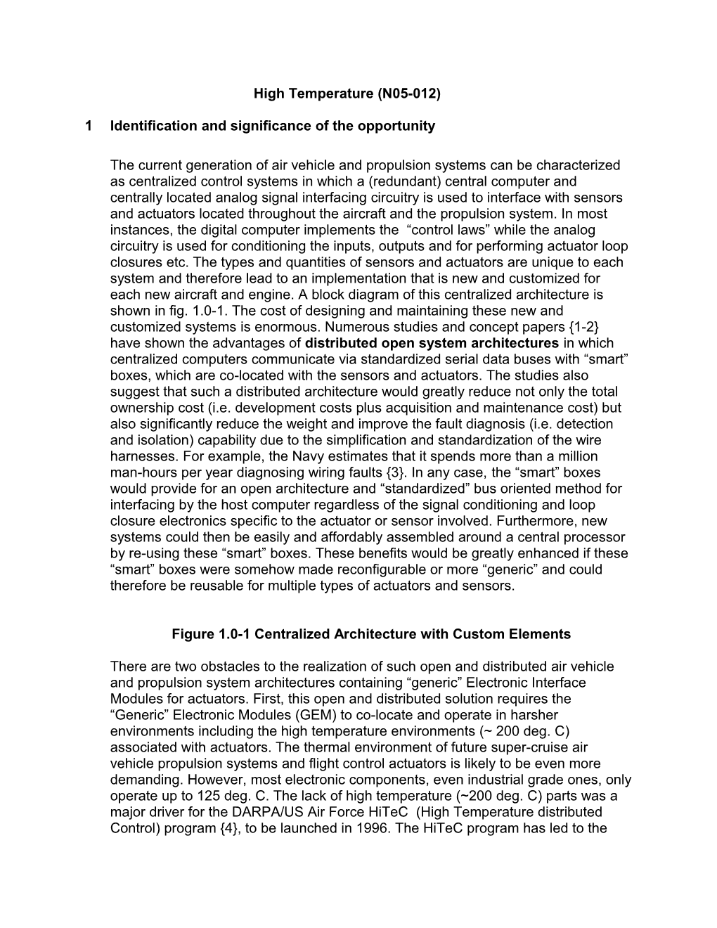 1 Identification and Significance of the Opportunity