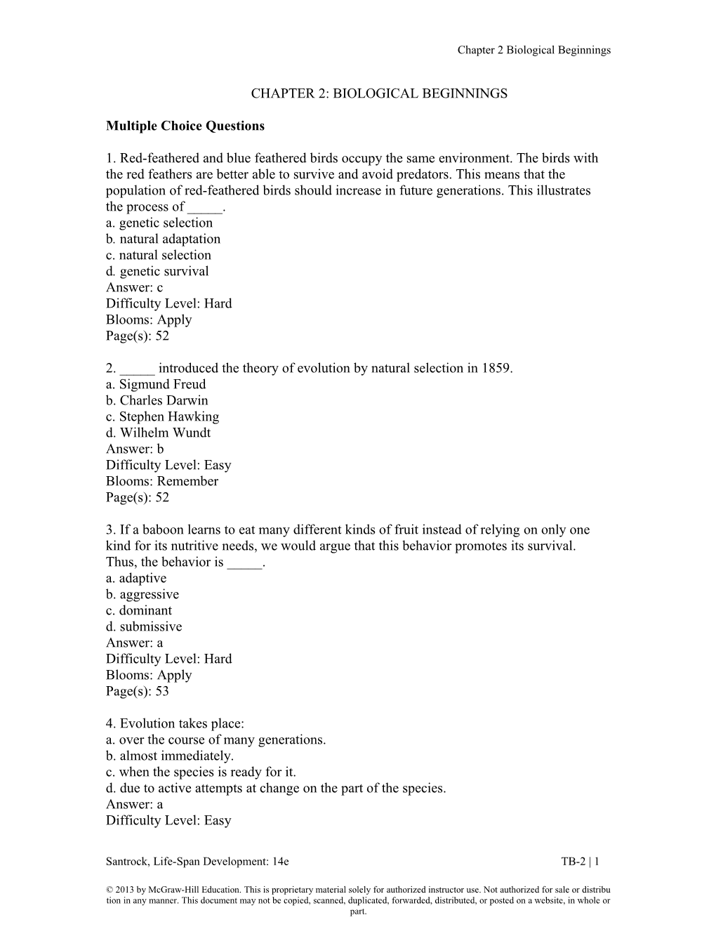 Chapter 2 Biological Beginnings