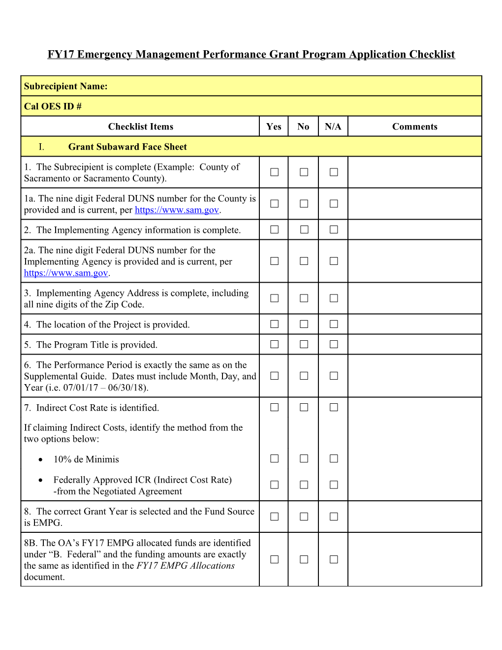 FY 2017 EMPG Application Checklist