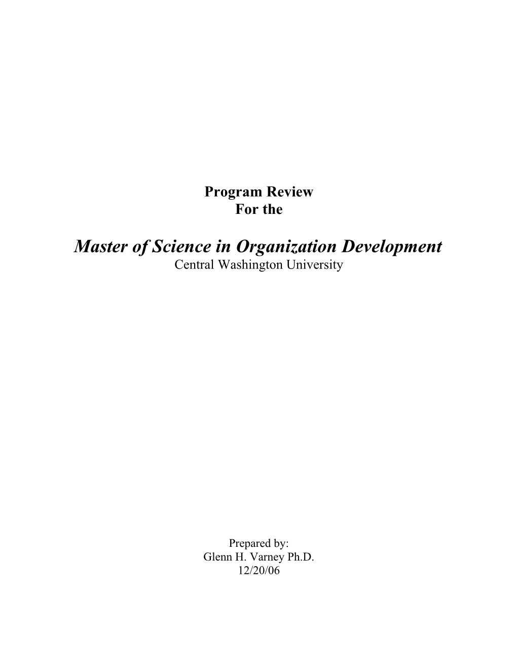 Master of Science in Organization Development