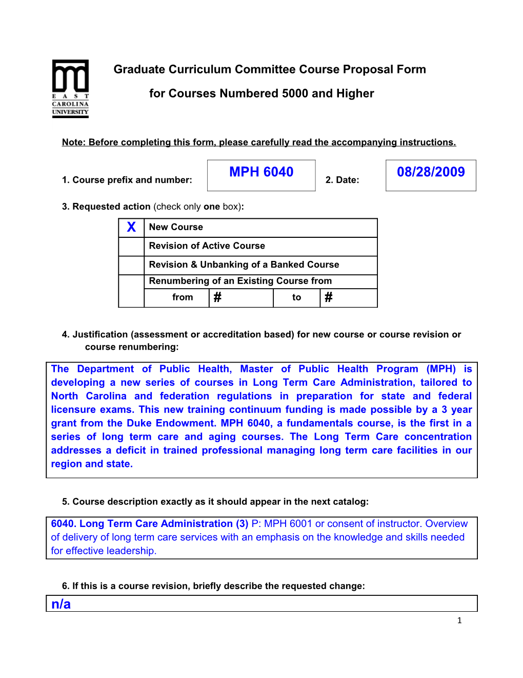 Graduate Curriculum Committee Course Proposal Form s1