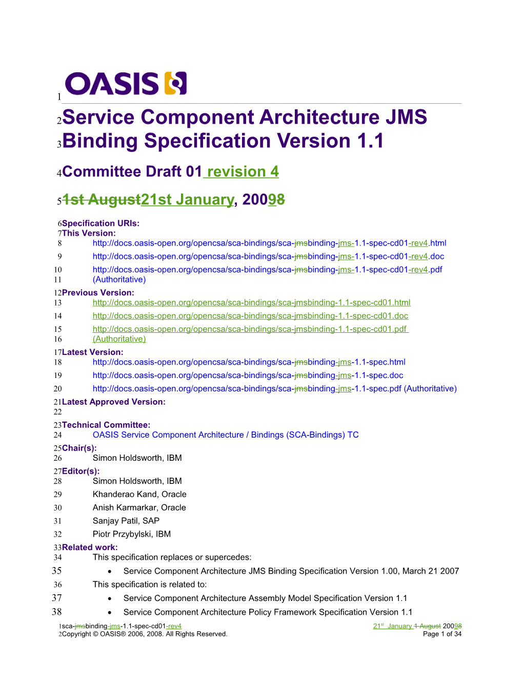 SCA JMS Binding 1.1