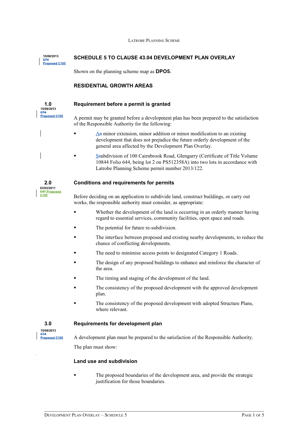 Latrobe C105 43 04S05 Latr Authorisation