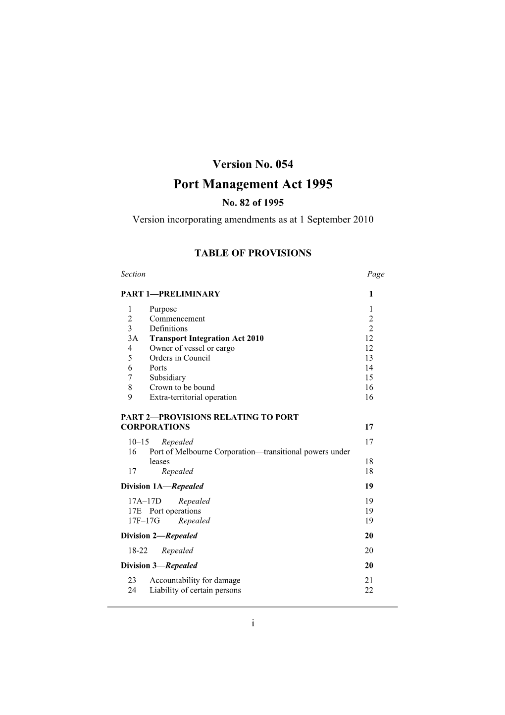 Port Management Act 1995