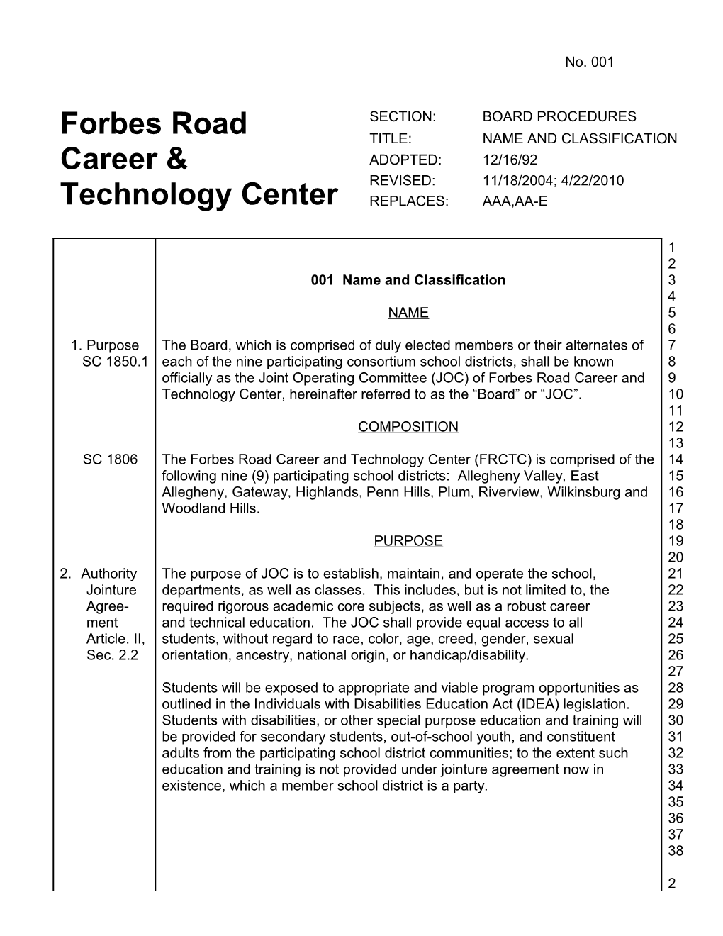 Forbes Road Career & Technology Center