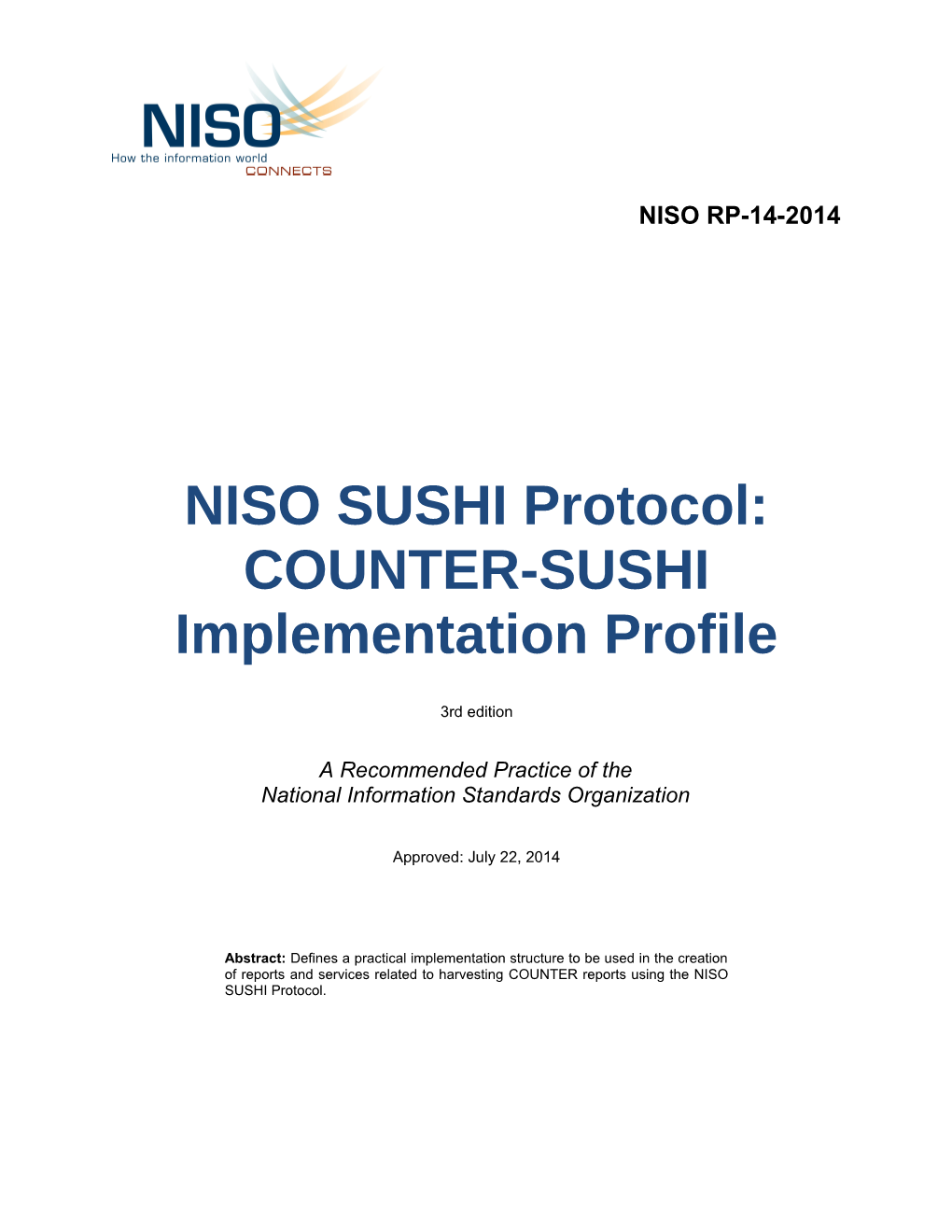 NISO SUSHI Protocol: COUNTER-SUSHI Implementation Profile