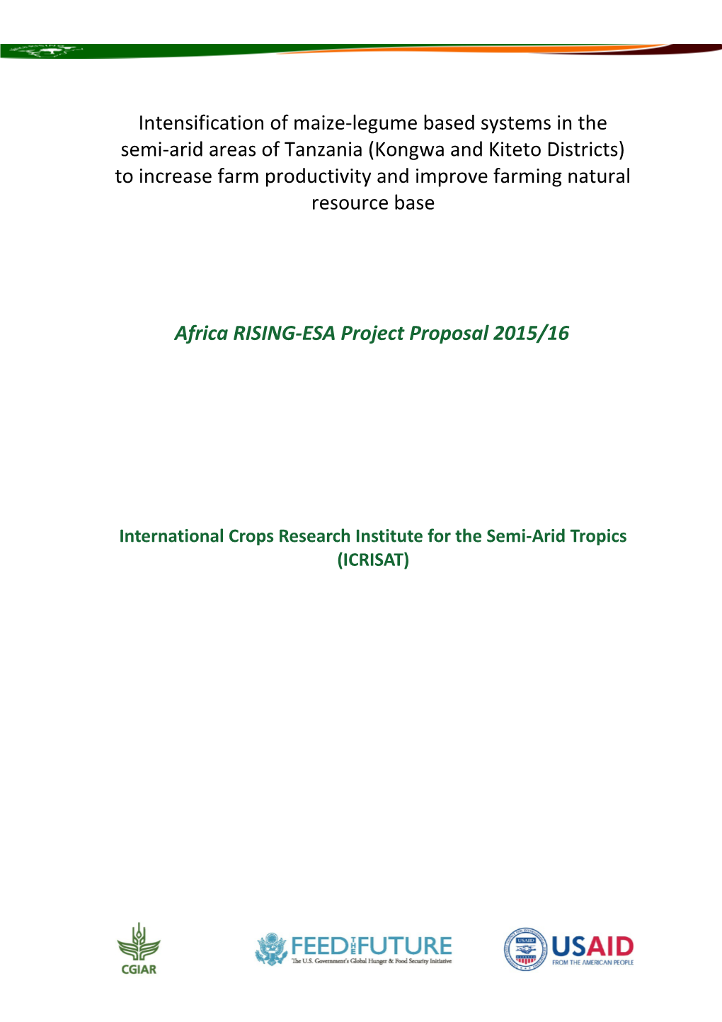 Africa RISING-ESA Project Proposal 2015/16