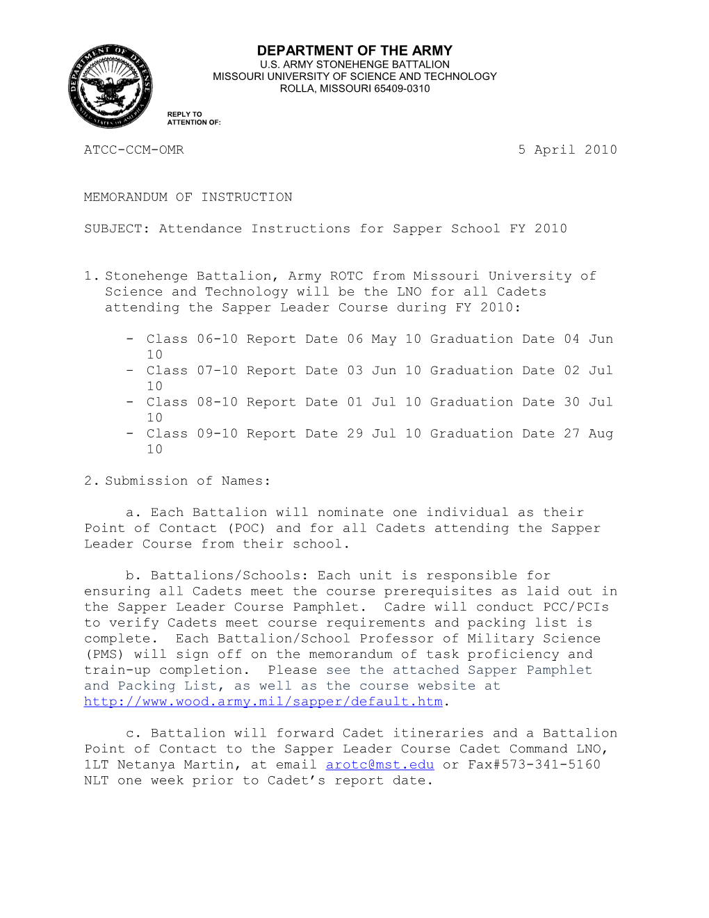 Department of the Army Letterhead s3