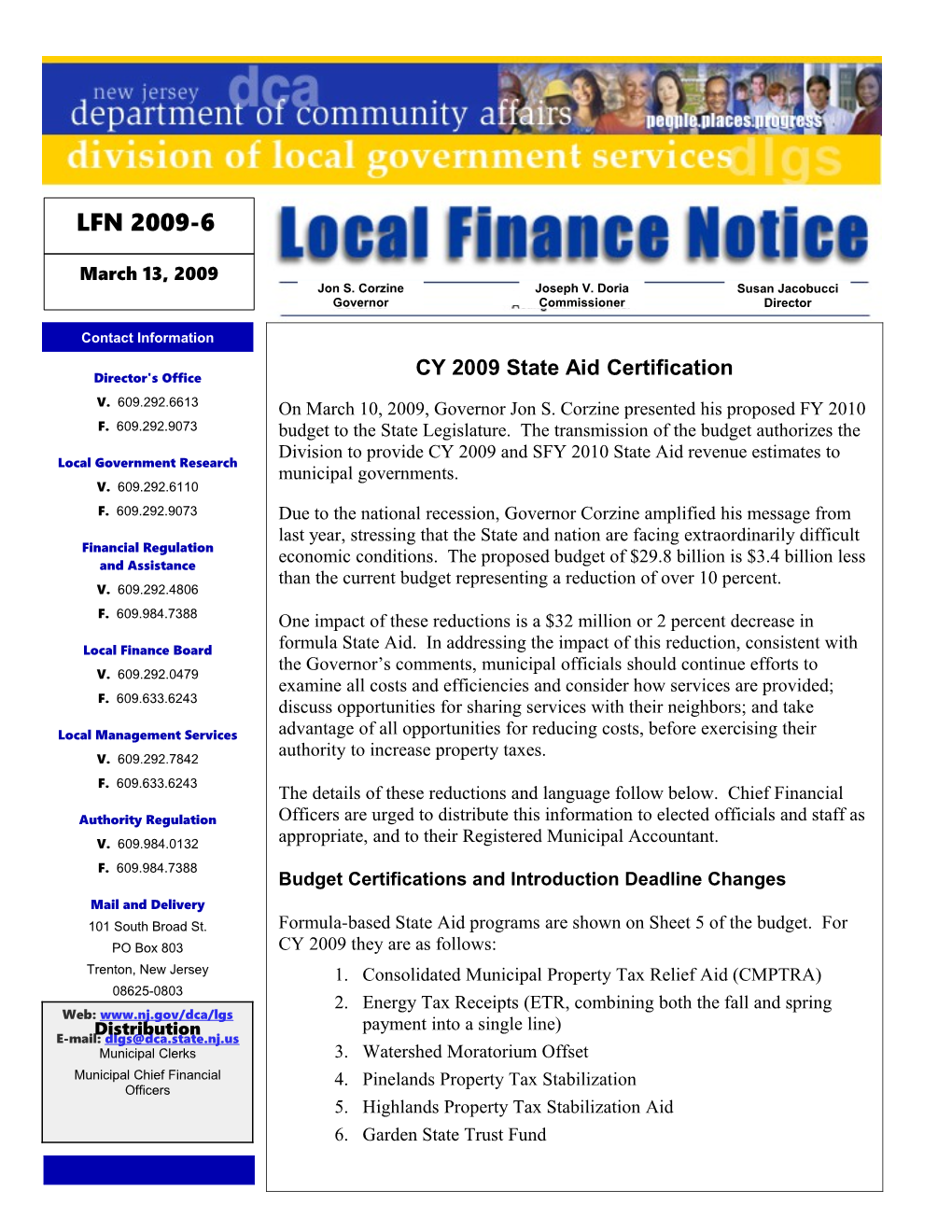 Local Finance Notice 2009-6March 13, 2009Page 1