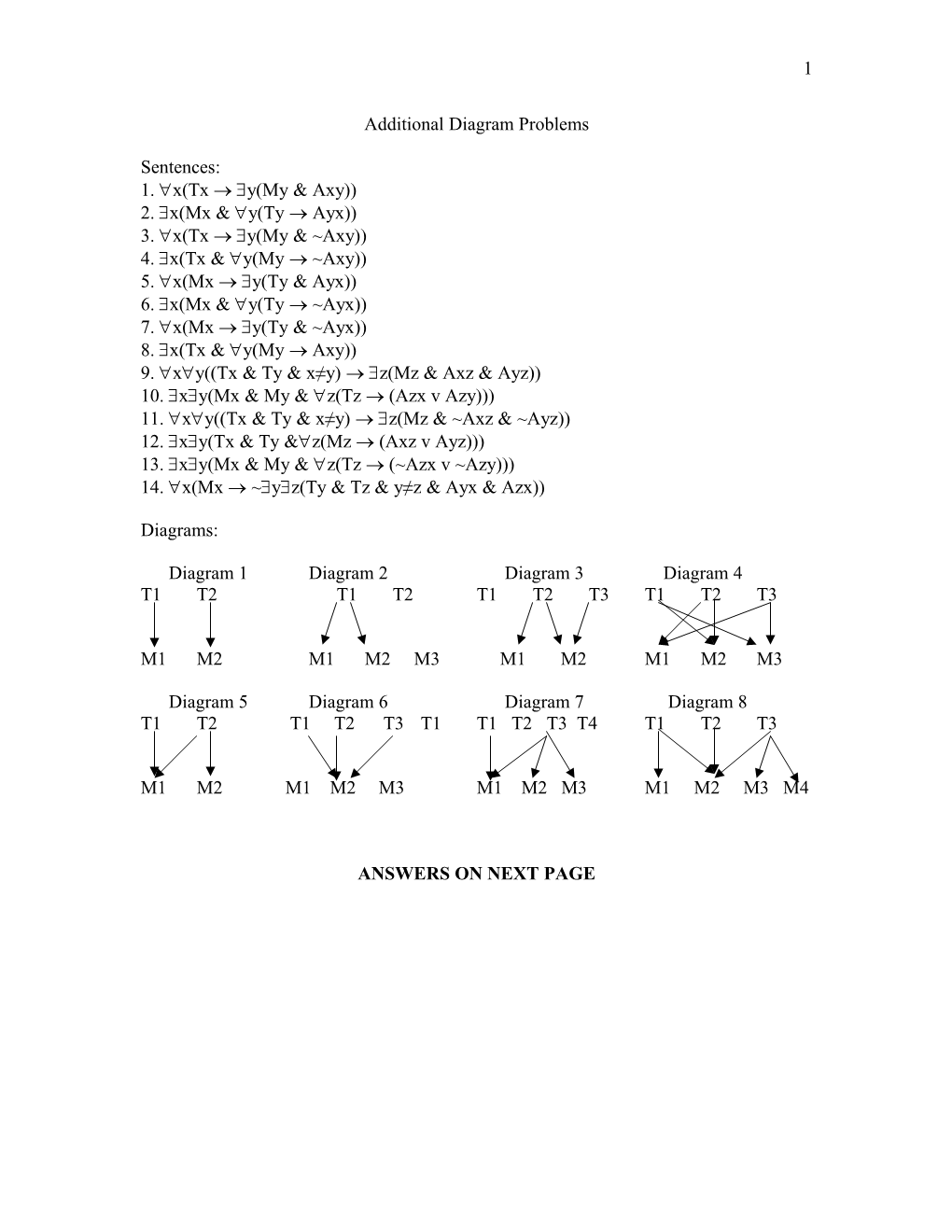 Additional Diagram Problems