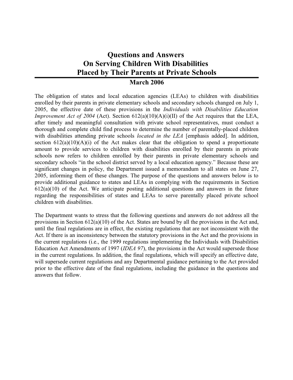 How Did the Statutory Revisions to the IDEA 2004 Change the Responsibility of Leas to Conduct