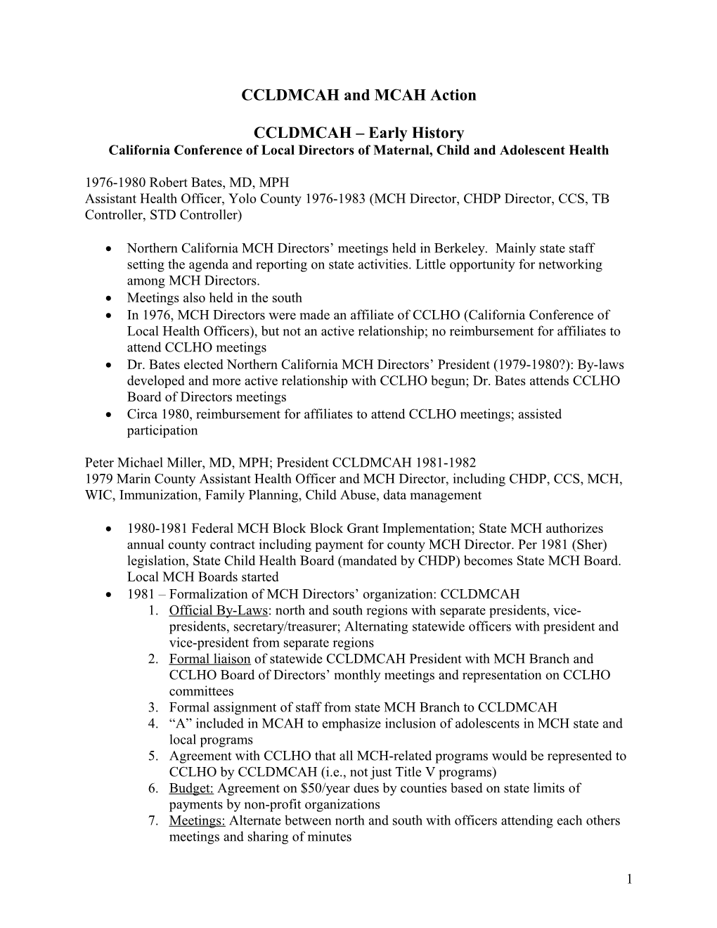 CCLDMCAH Developed Top Five Priority Issues