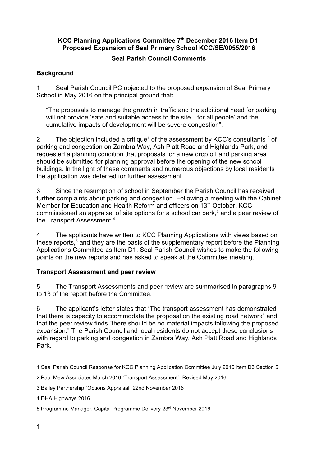 Proposed Expansion of Seal Primary School KCC/SE/0055/2016