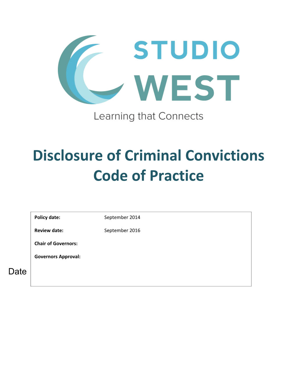 Disclosure of Criminal Convictions Code of Practice