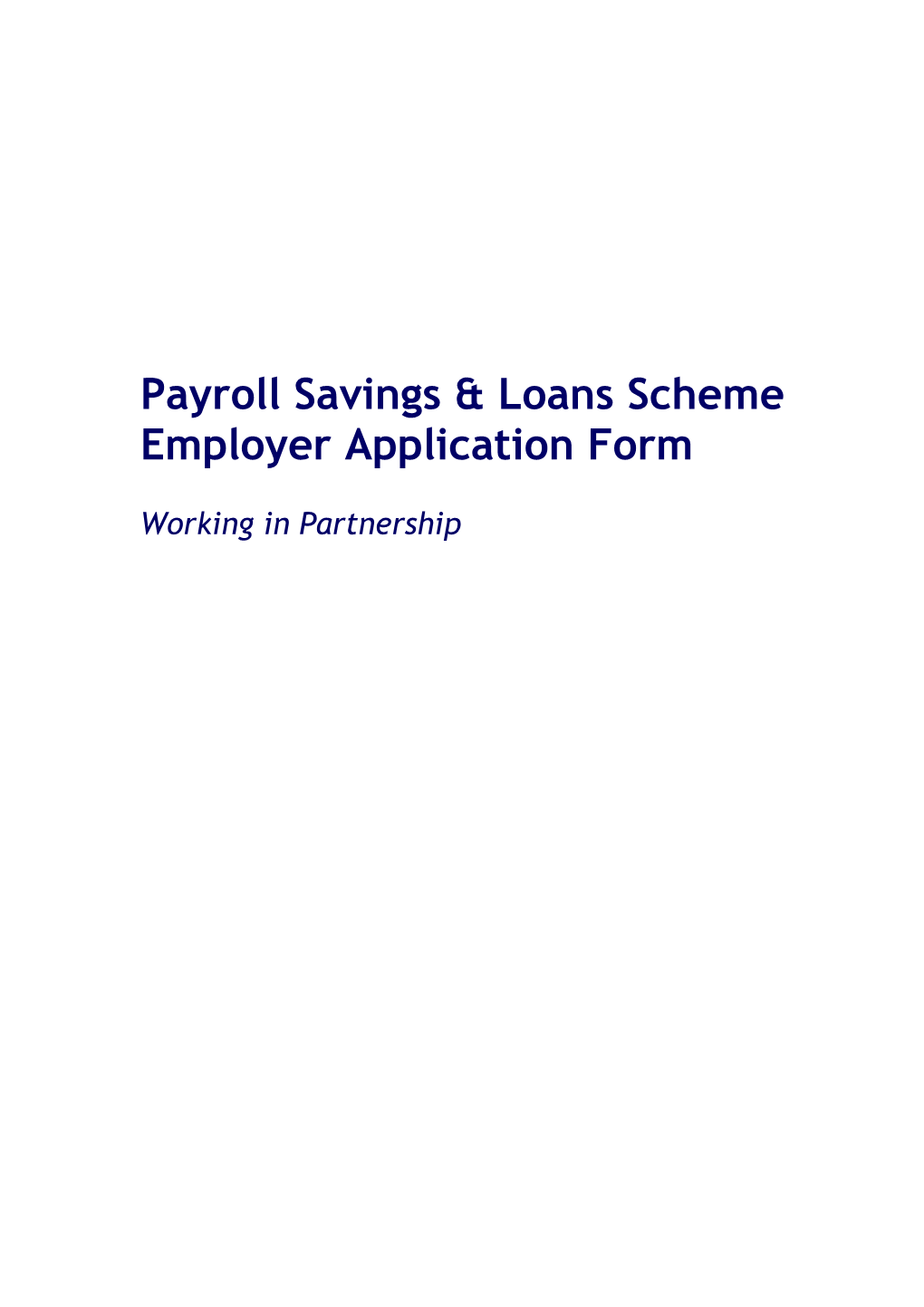 Payroll Savings & Loans Scheme