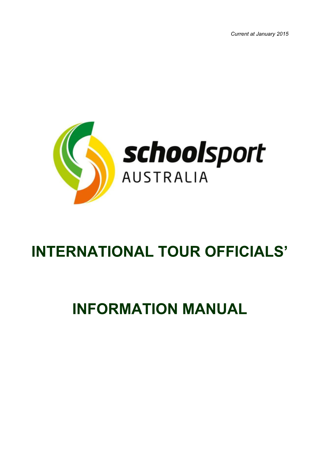 SSA International Tours Officials Info Manual