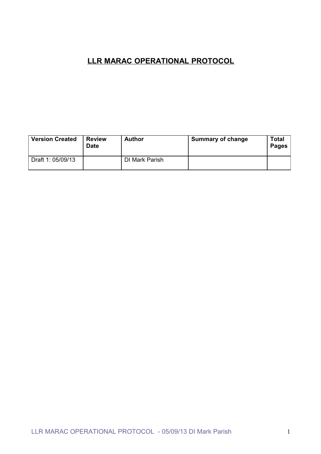 Llr Marac Operational Protocol