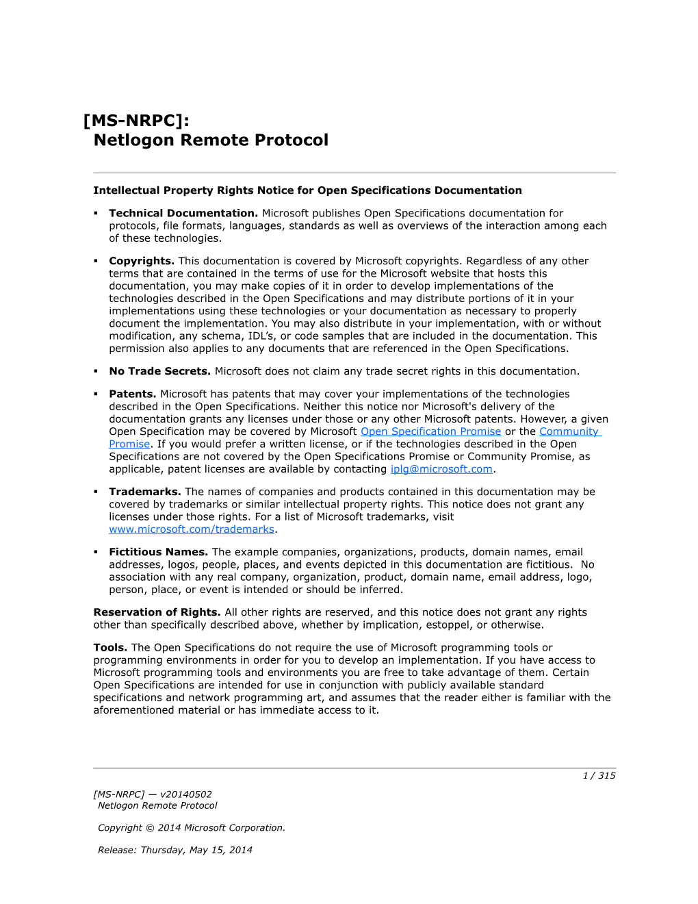 Intellectual Property Rights Notice for Open Specifications Documentation s23