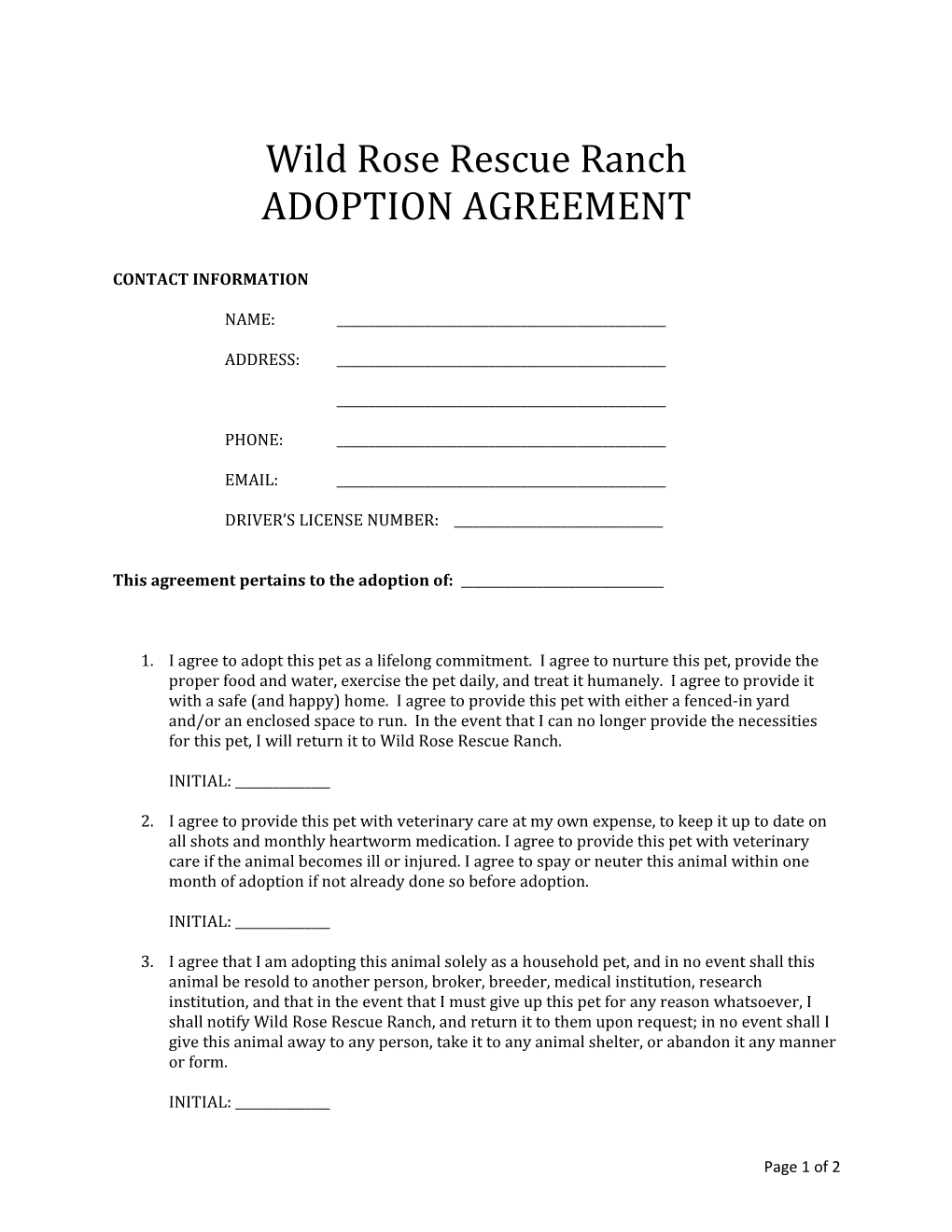 Wild Rose Rescue Ranch