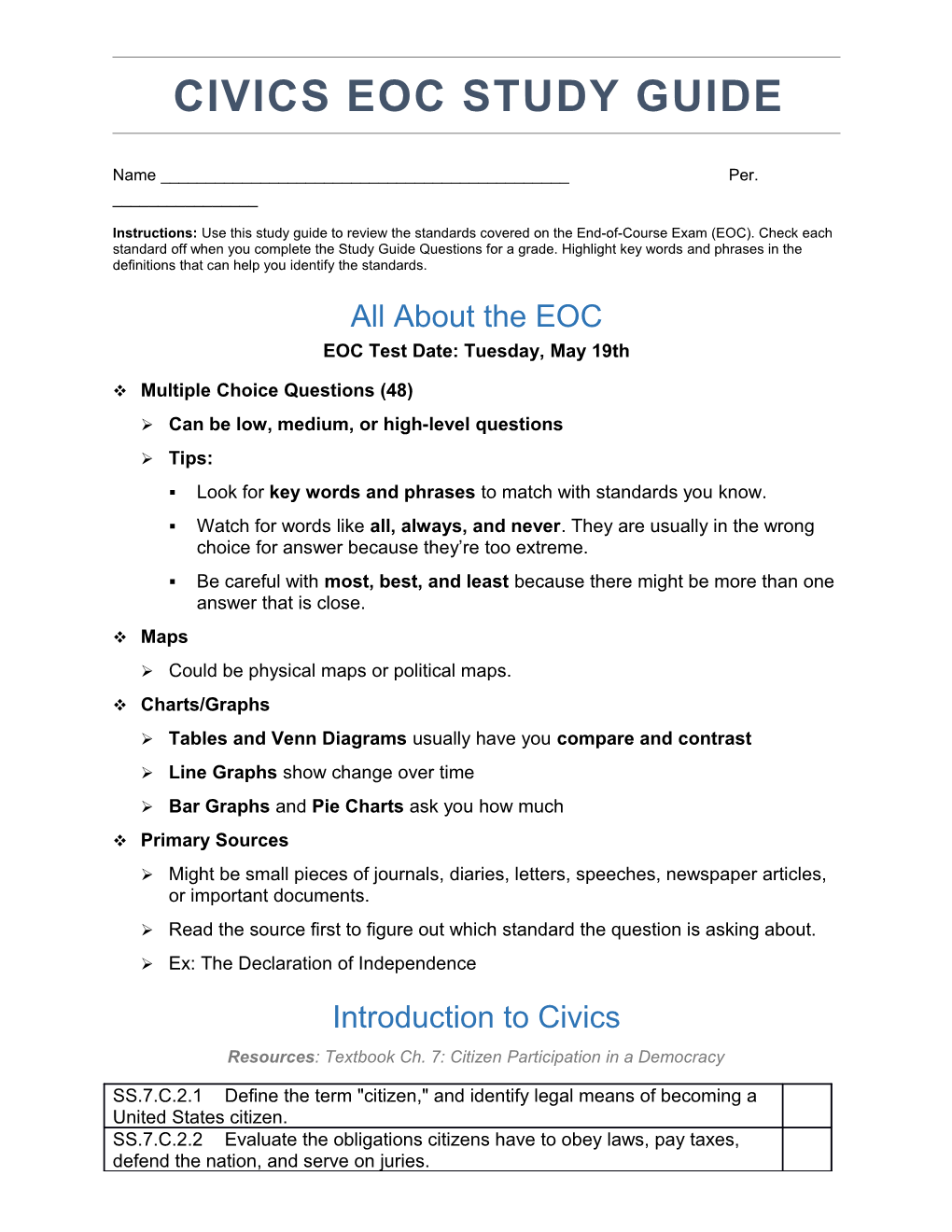 All About the EOC