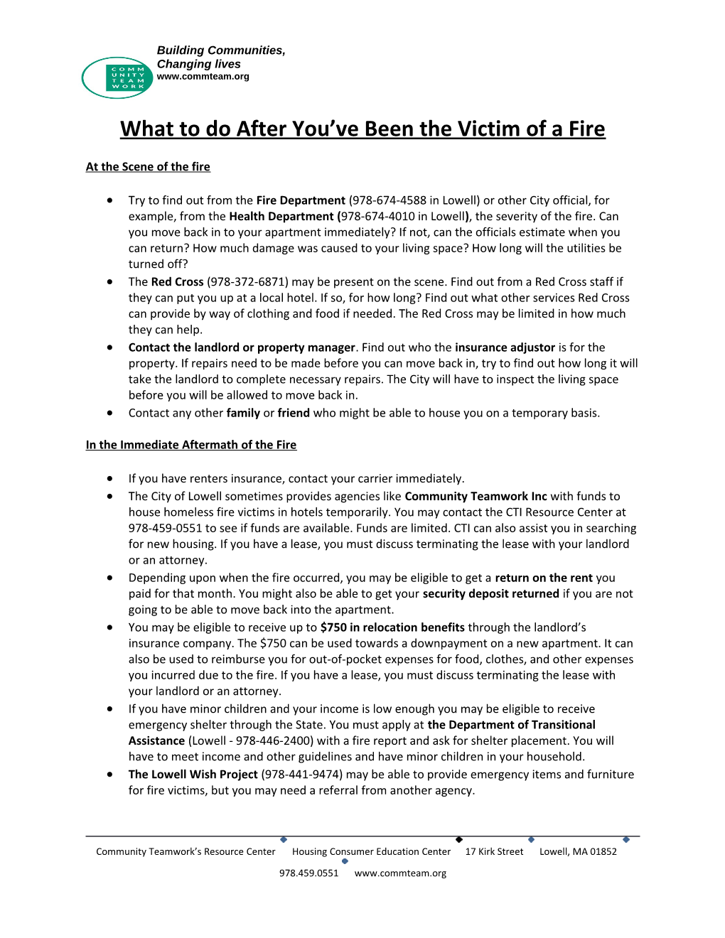 What to Do After You Ve Been the Victim of a Fire