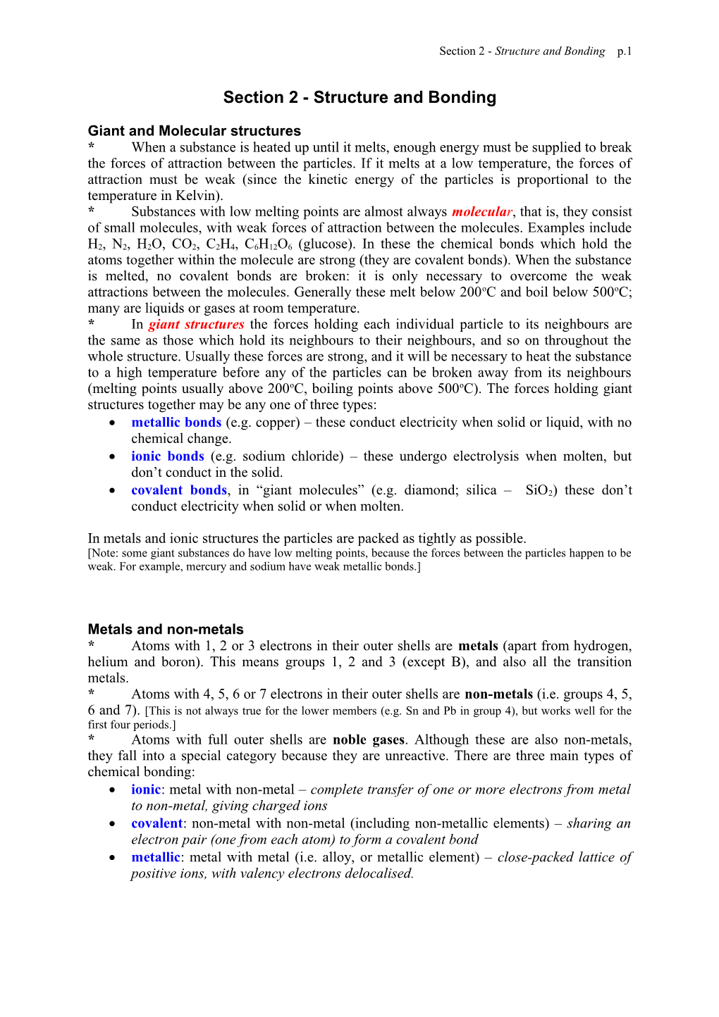 D3: Structure and Bonding