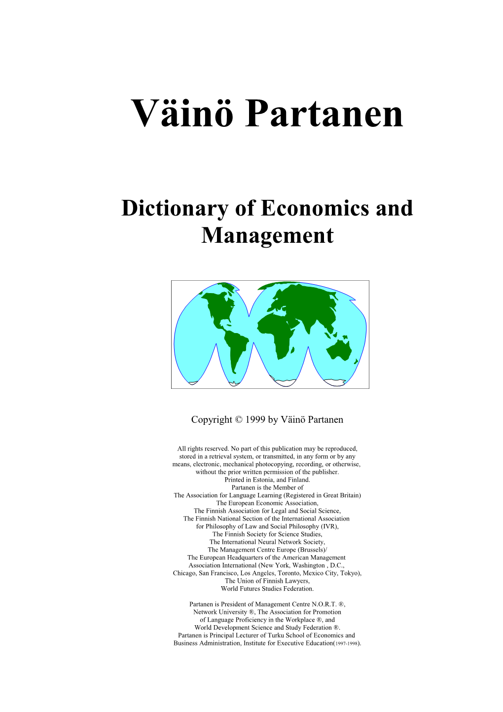 Dictionary of Economics And