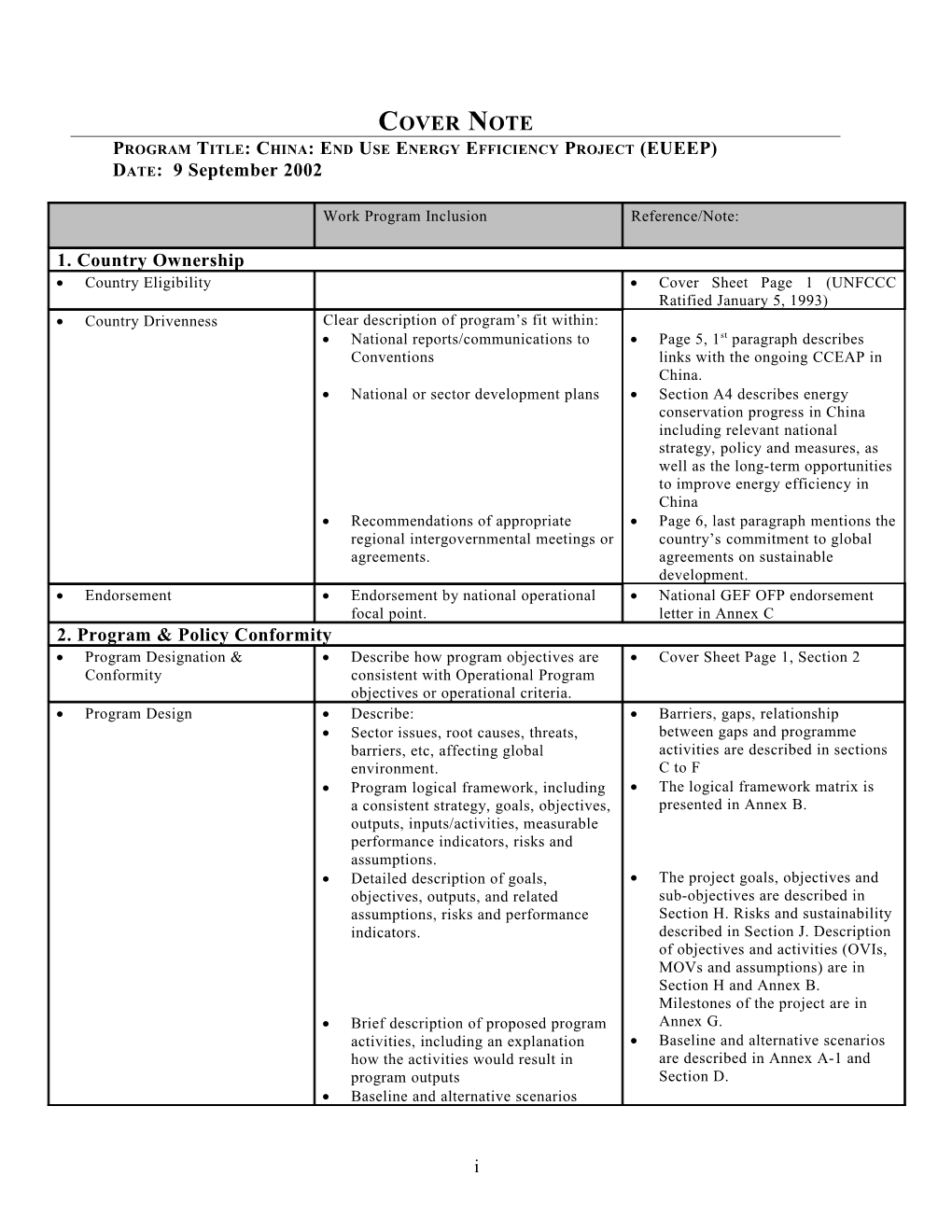 Program Title: China: End Use Energy Efficiency Project (EUEEP)