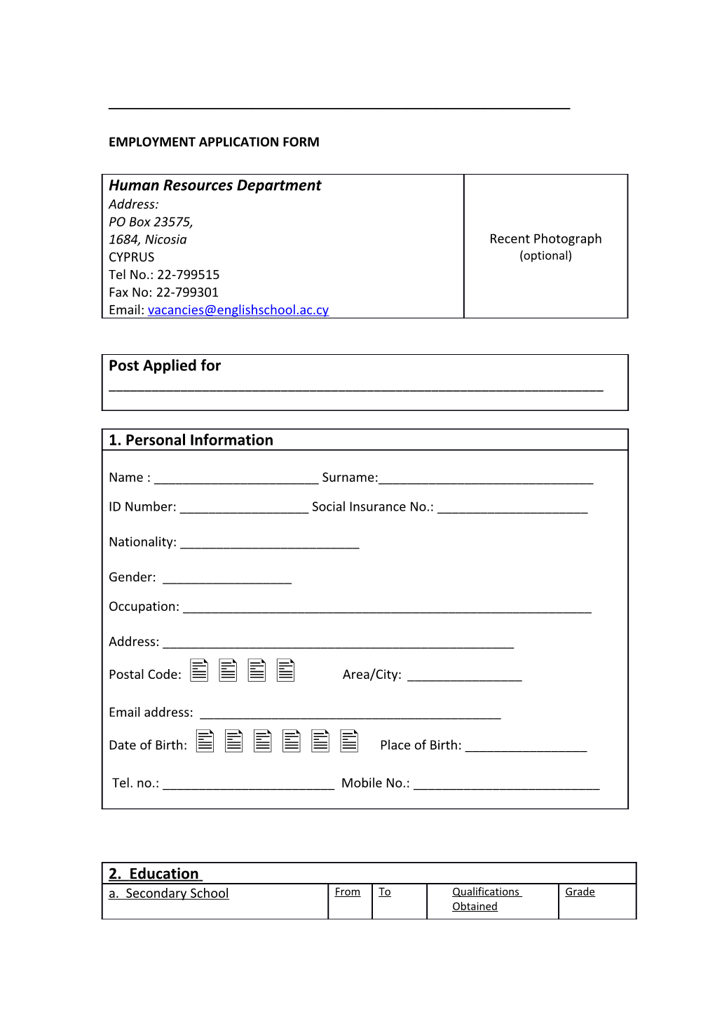 Employment Application Form s5