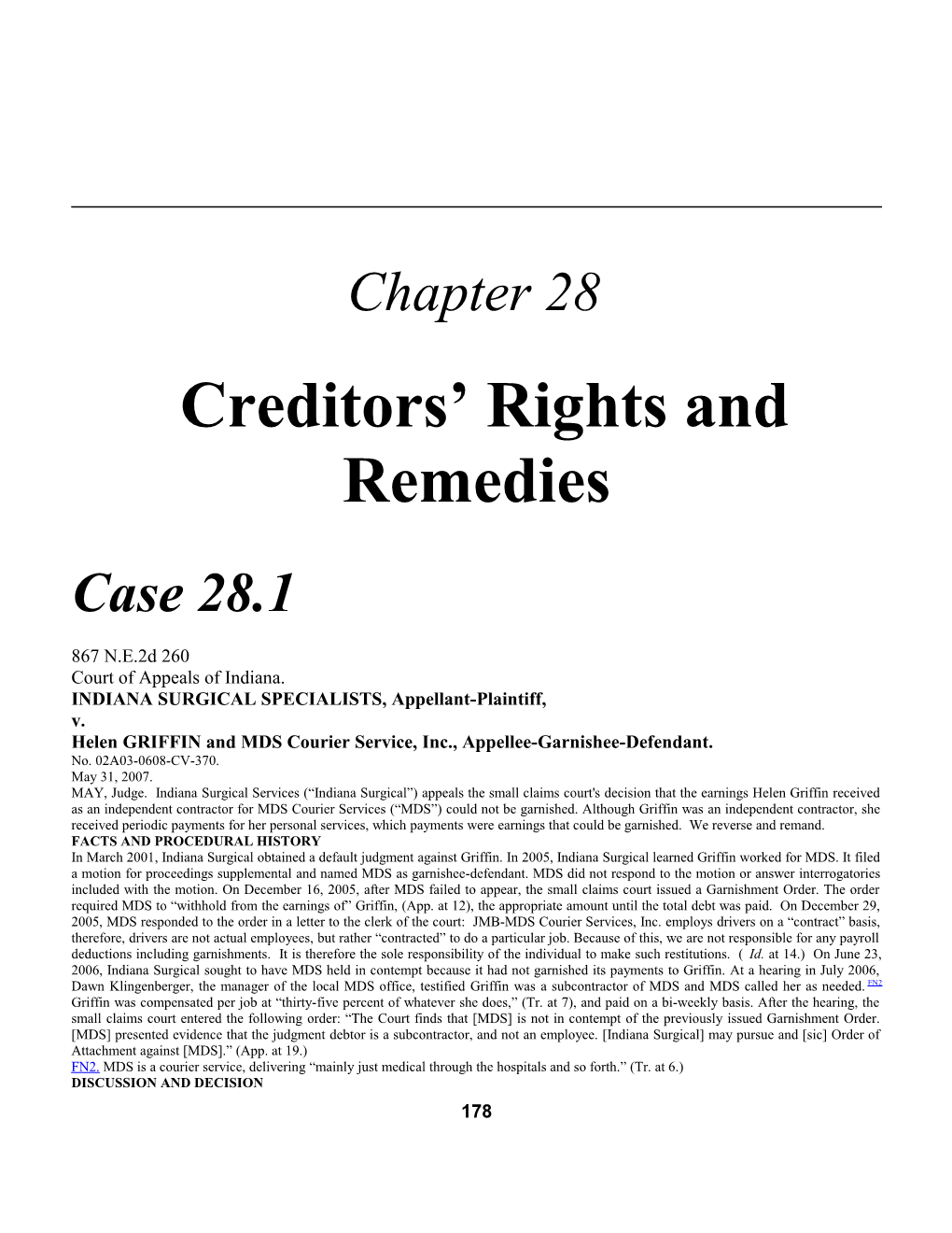 Chapter 28: Creditors Rights and Remedies 437