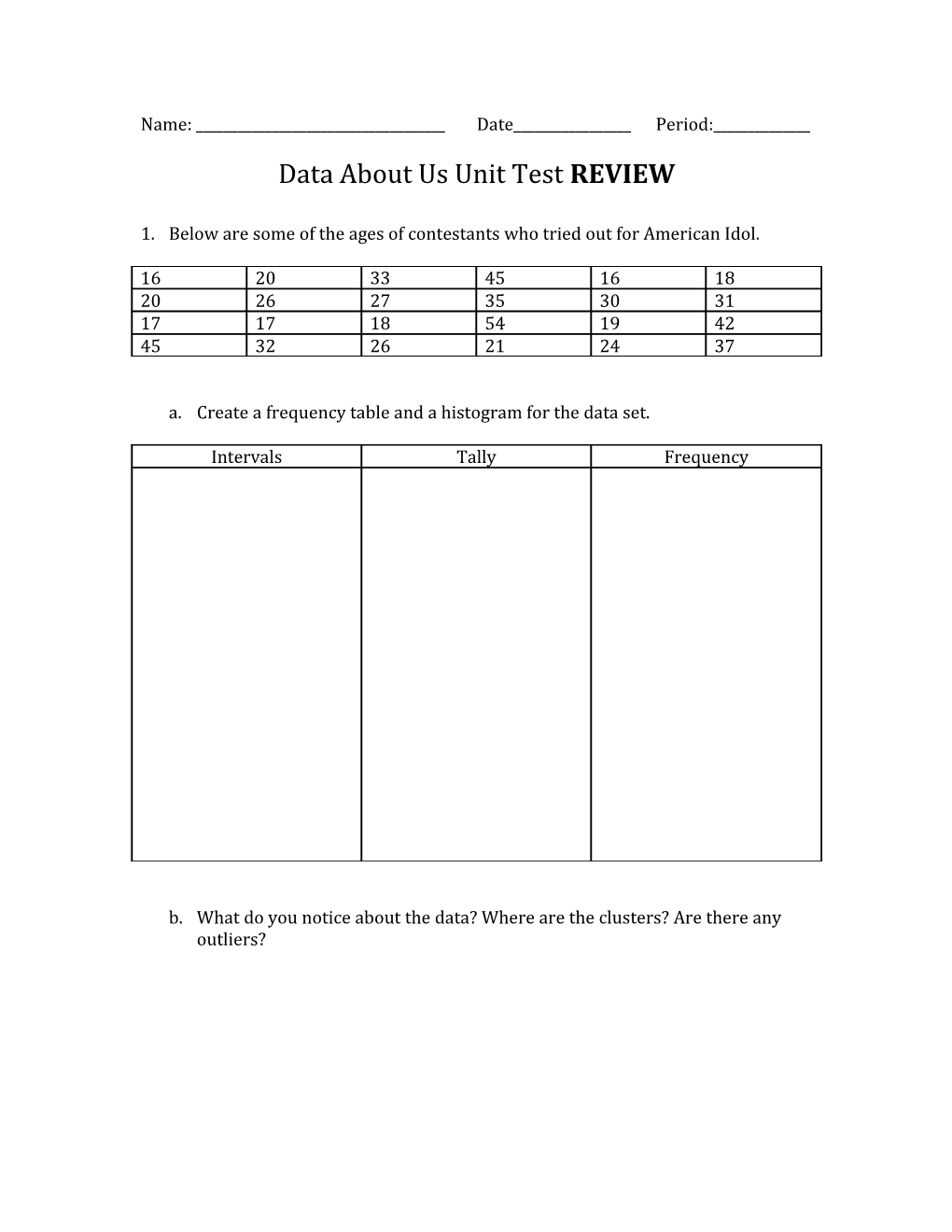 Data About Us Unit Test REVIEW