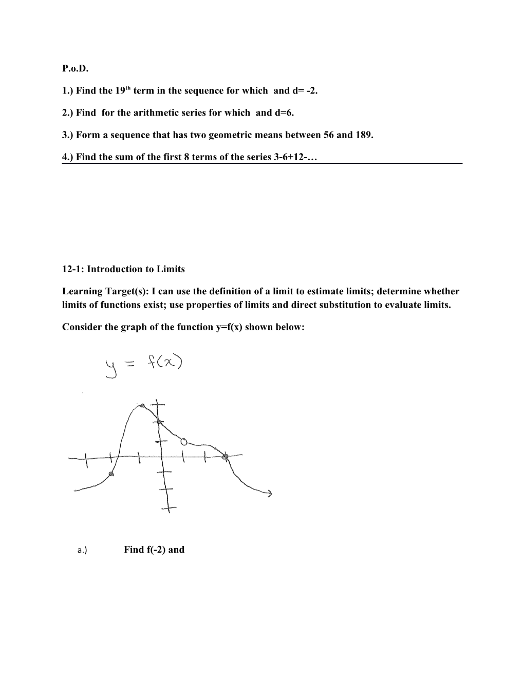 3.) Form a Sequence That Has Two Geometric Means Between 56 and 189