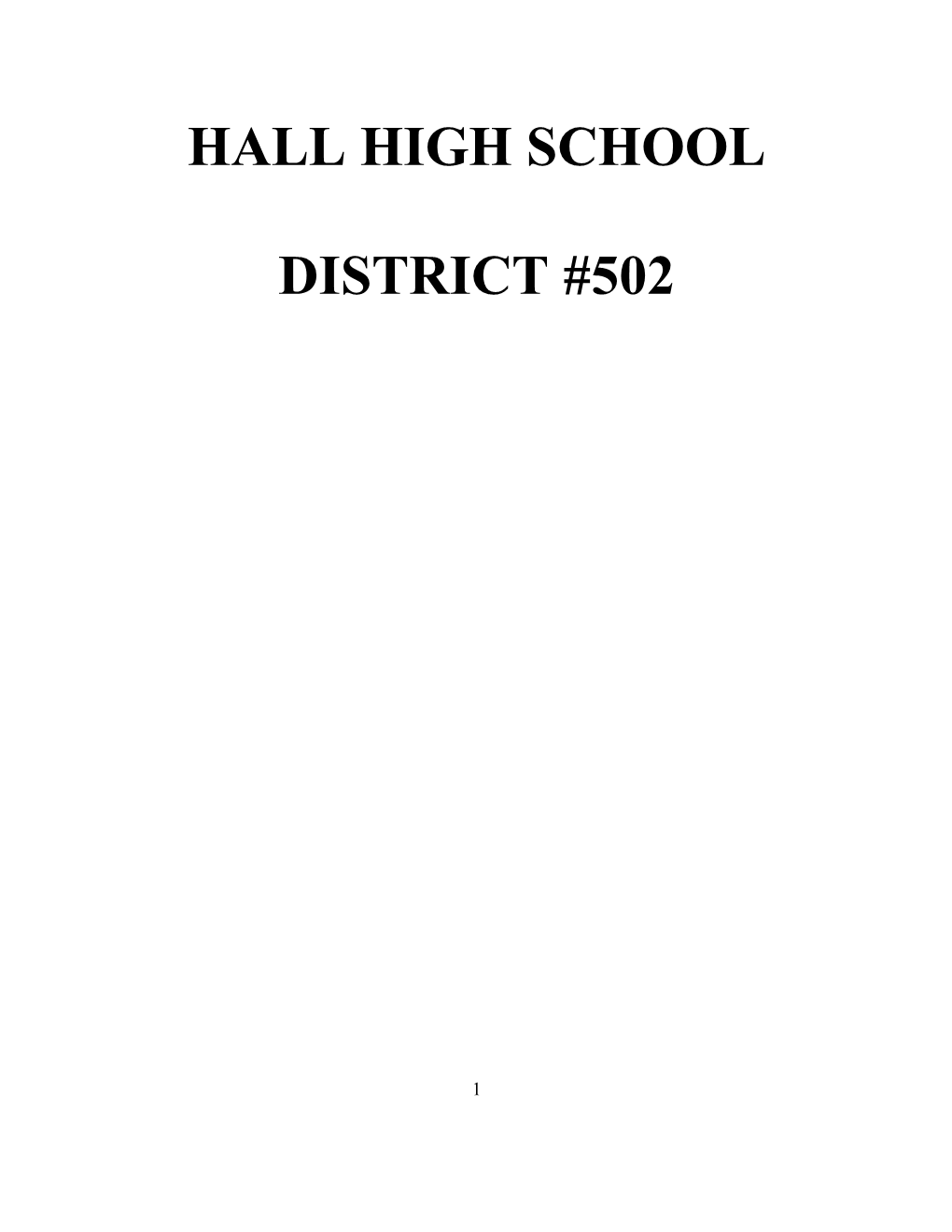 Hall High School s1