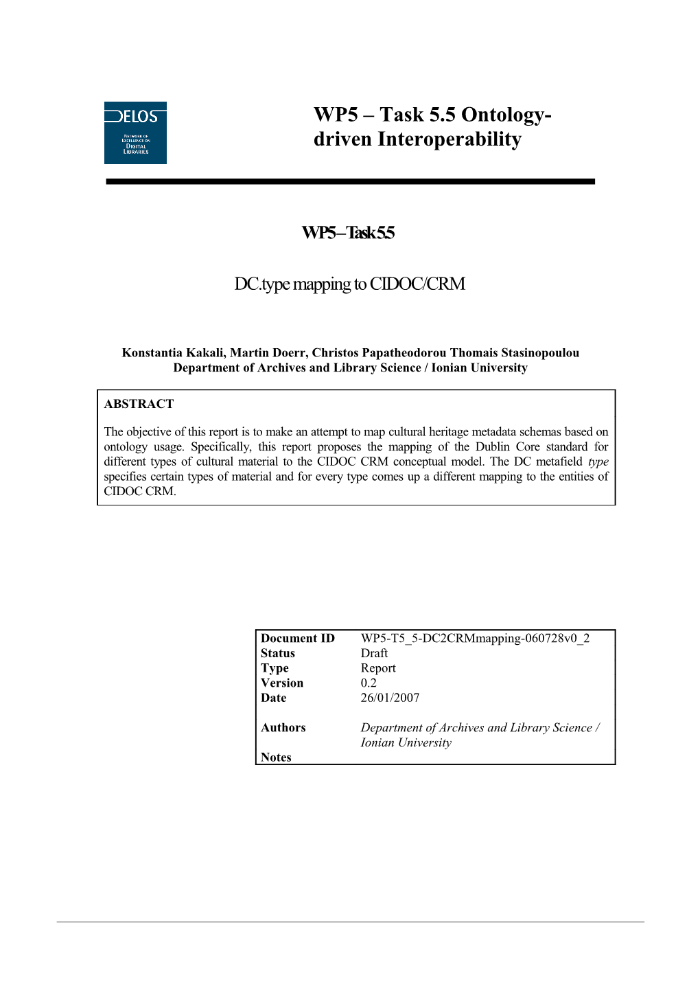 DC.Type Mapping to CIDOC/CRM