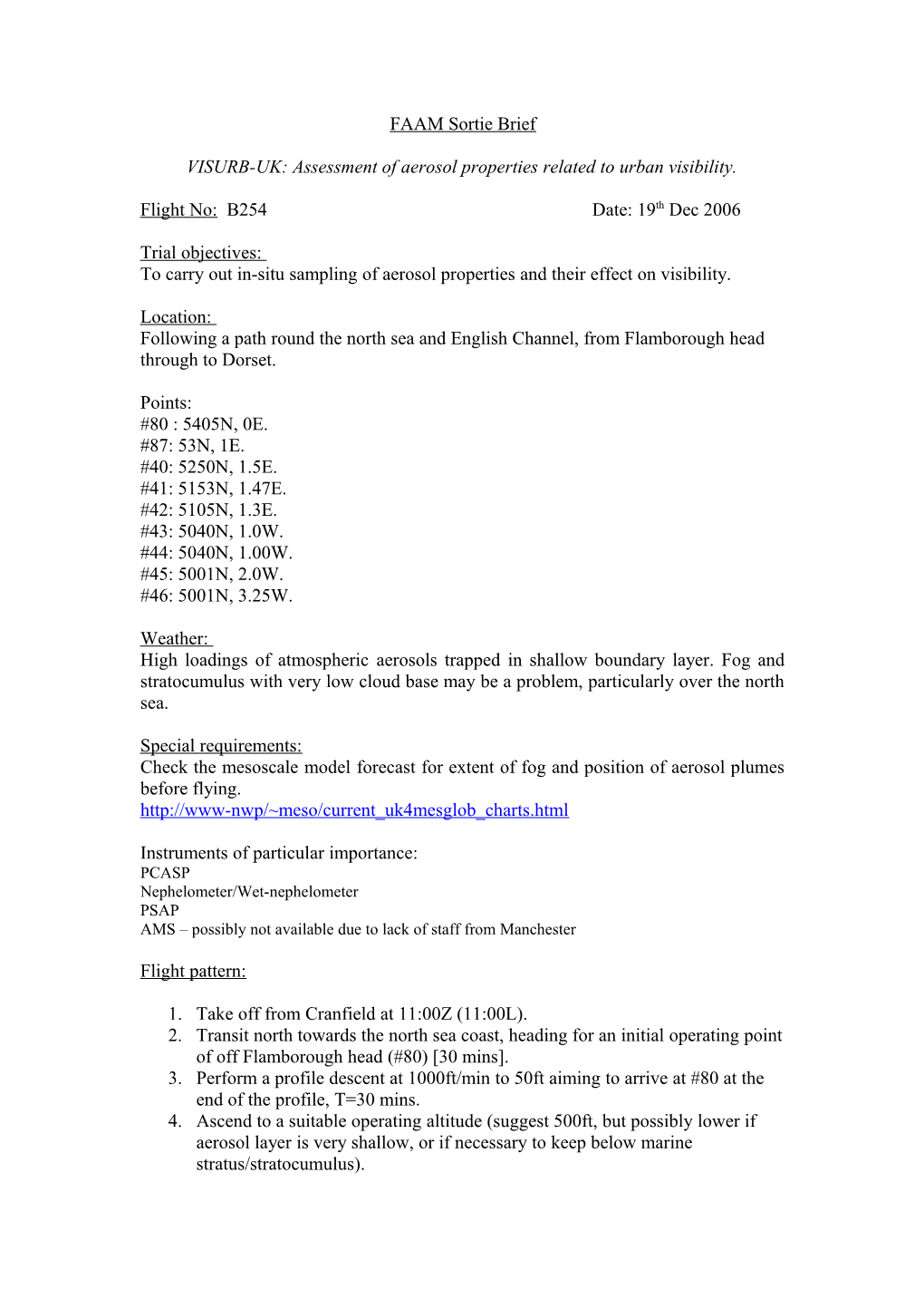 VISURB-UK: Assessment of Aerosol Properties Related to Urban Visibility