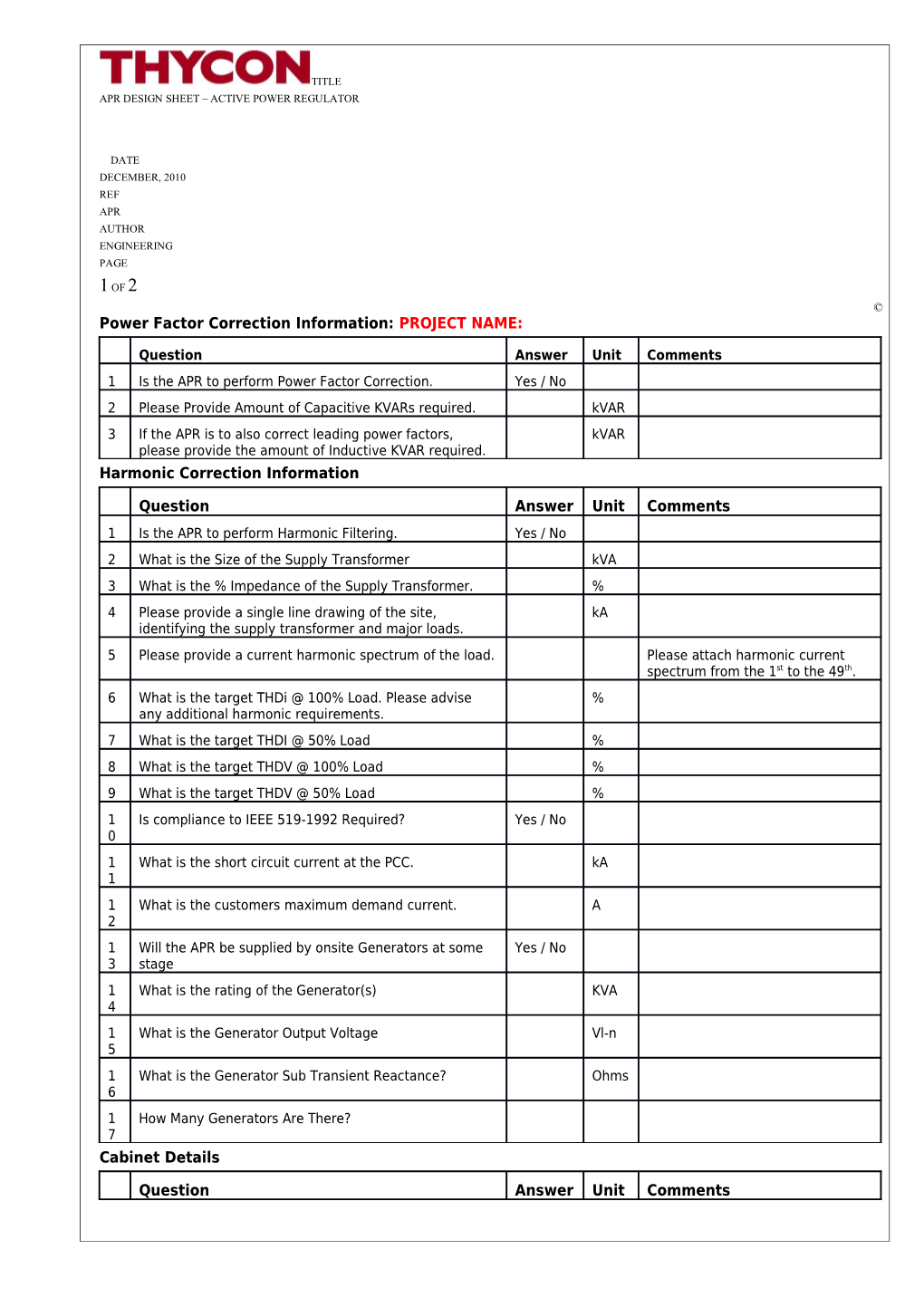 Information Sheet Template