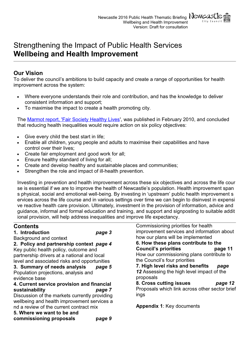 Public Health Thematic Briefing