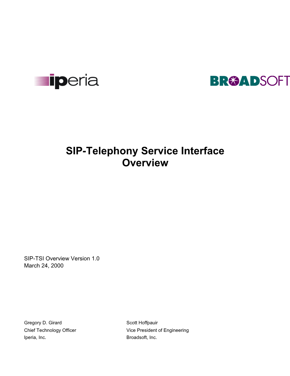 Iperia Service Node - Product Overview and Architecture Description